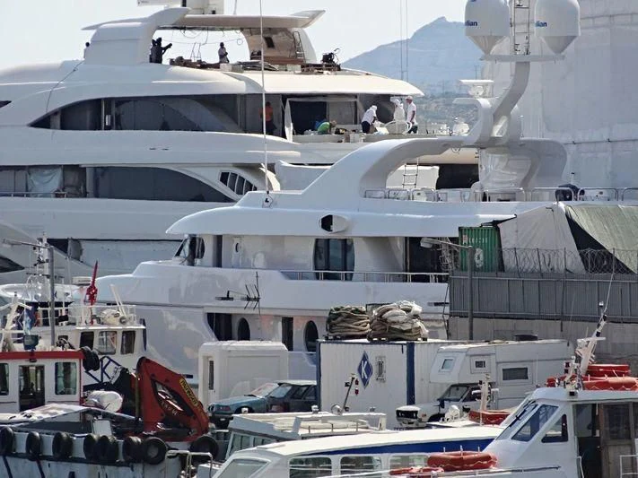 a group of boats docked aboard JAZ Yacht for Charter