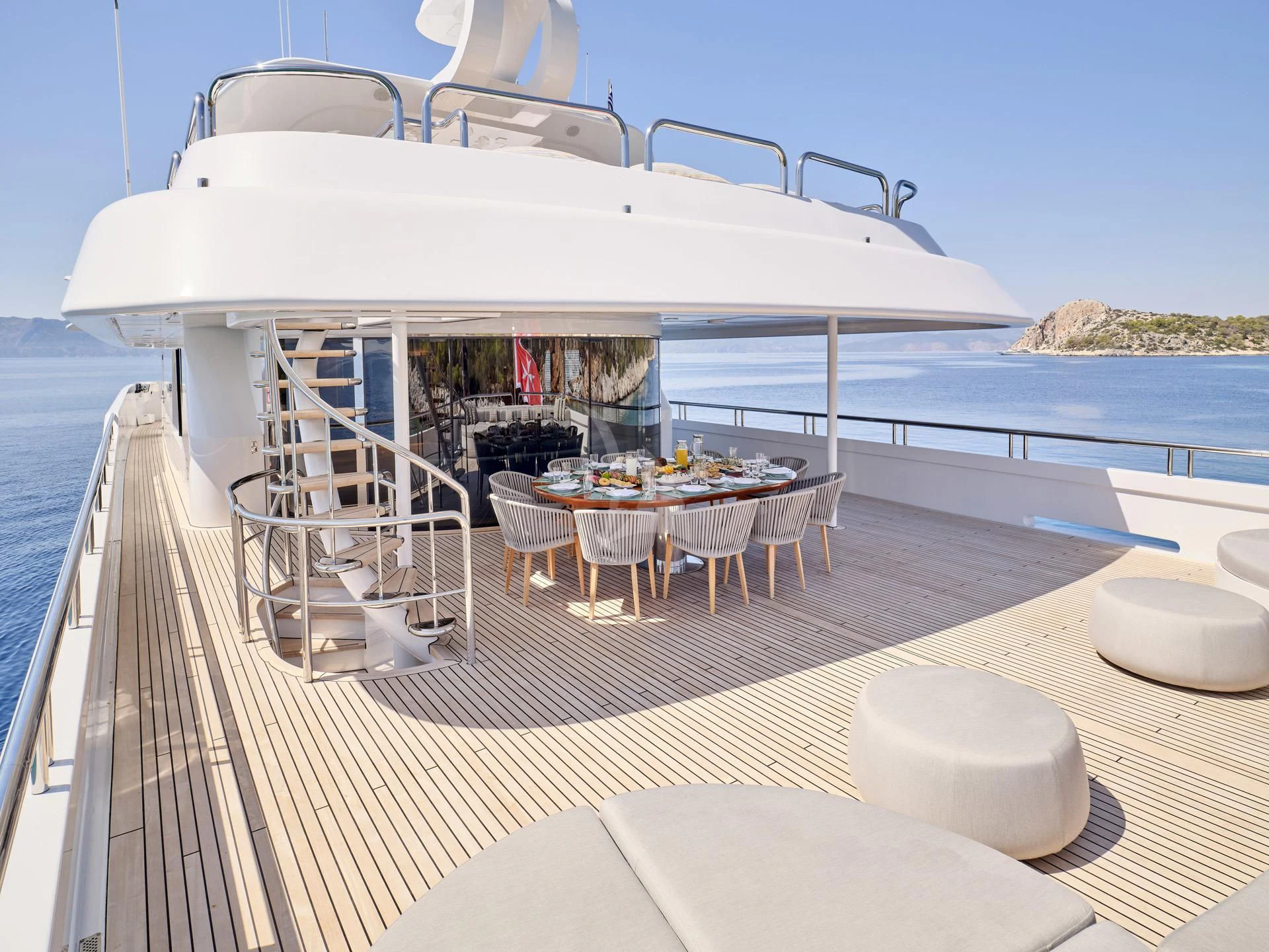 a boat on a boat aboard JAZ Yacht for Charter