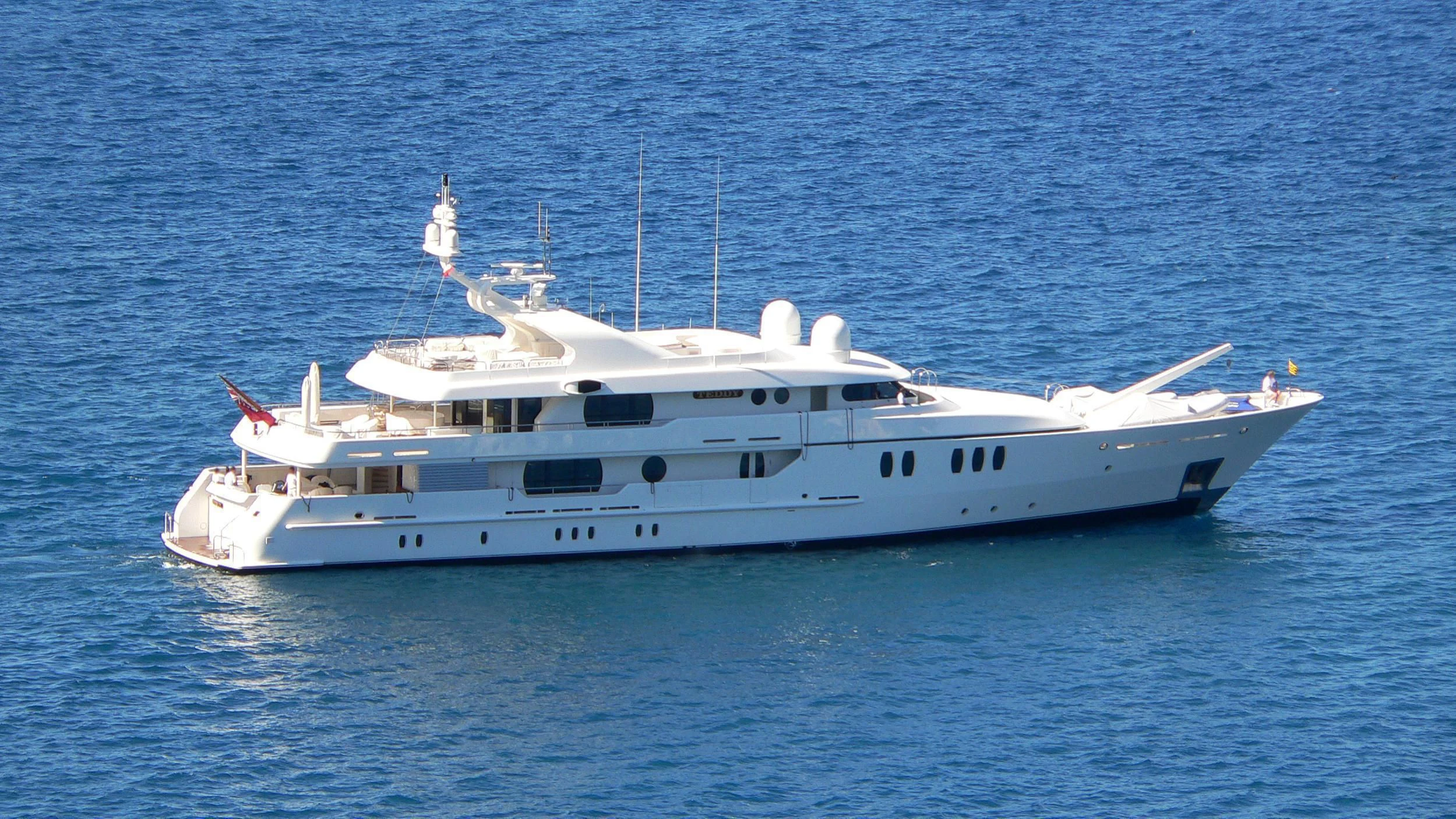 a white yacht in the water aboard JAZ Yacht for Charter