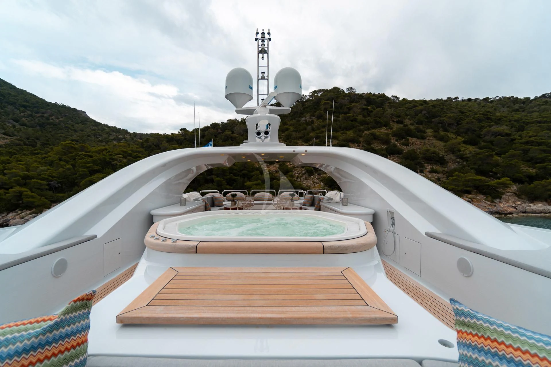 a building with a dome and a cross on top aboard JAZ Yacht for Charter