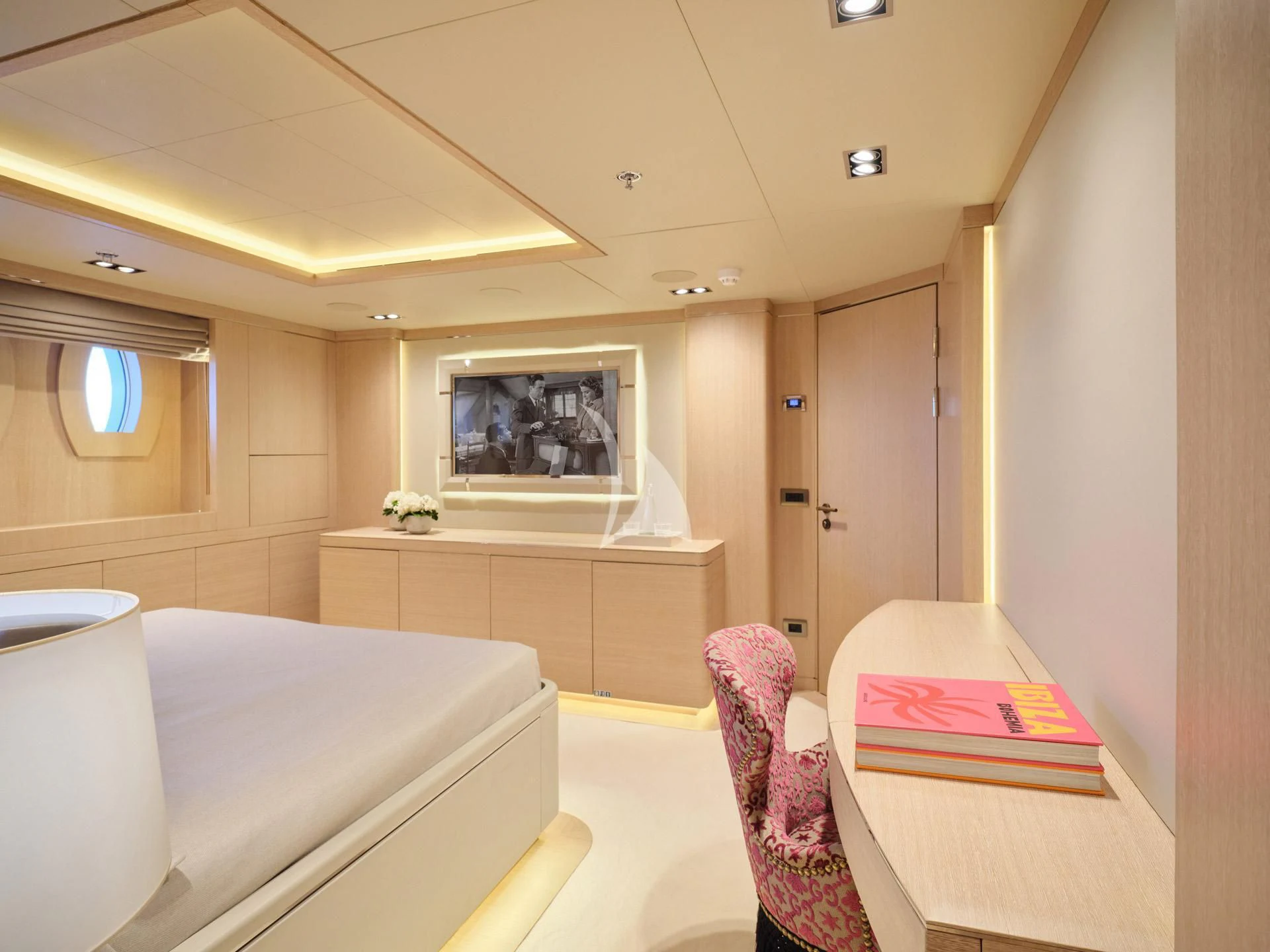 a room with a bathtub and a sink aboard JAZ Yacht for Charter
