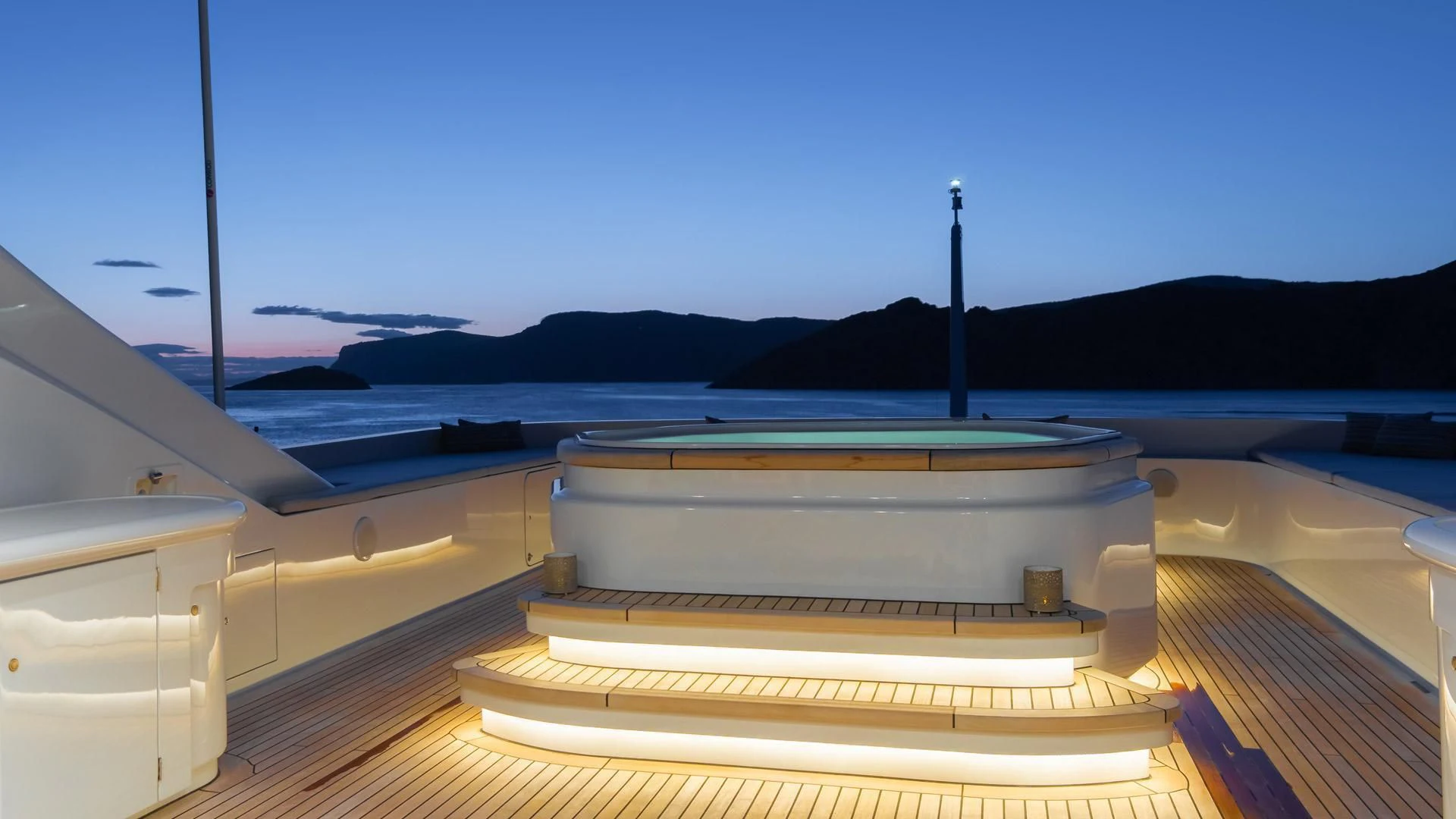 a boat on a deck aboard JAZ Yacht for Charter