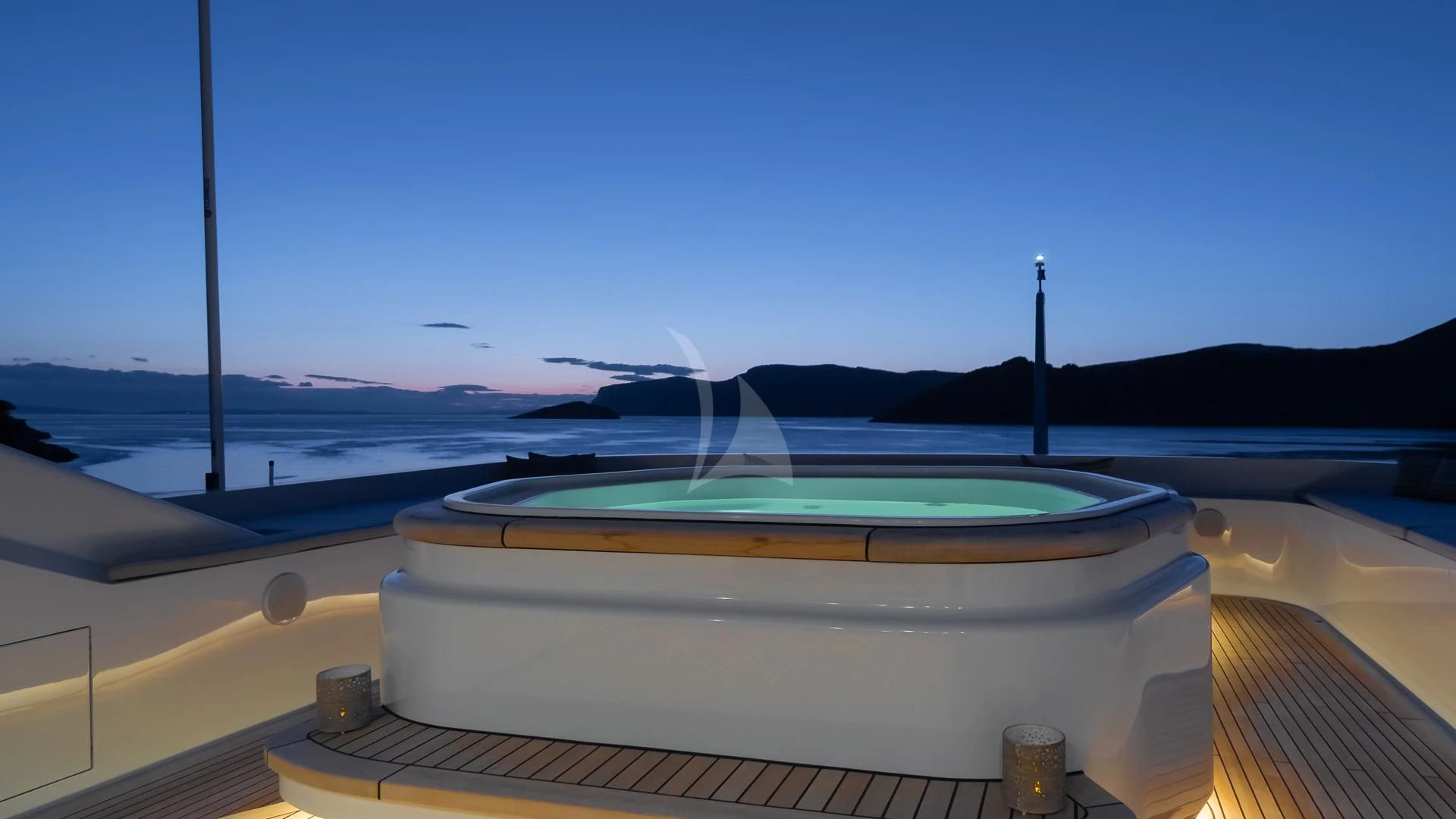 a pool on a boat aboard JAZ Yacht for Charter