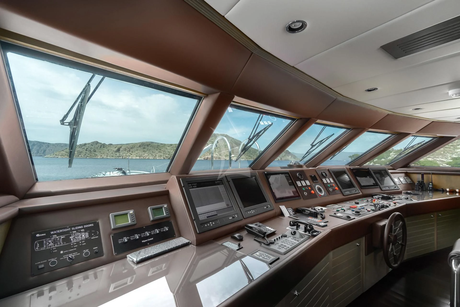 inside of a plane aboard JAZ Yacht for Charter