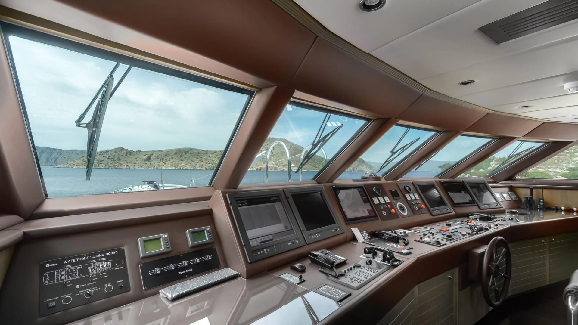 inside of a plane aboard JAZ Yacht for Charter