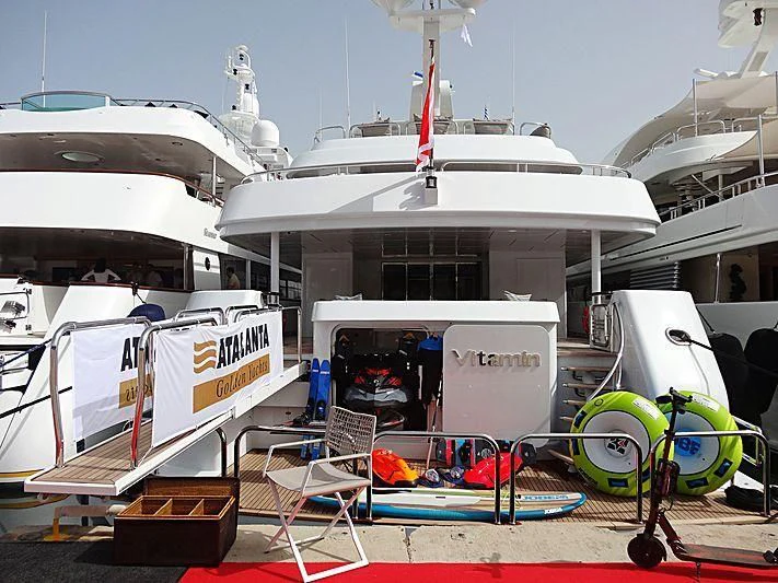 a boat docked at a port aboard JAZ Yacht for Charter