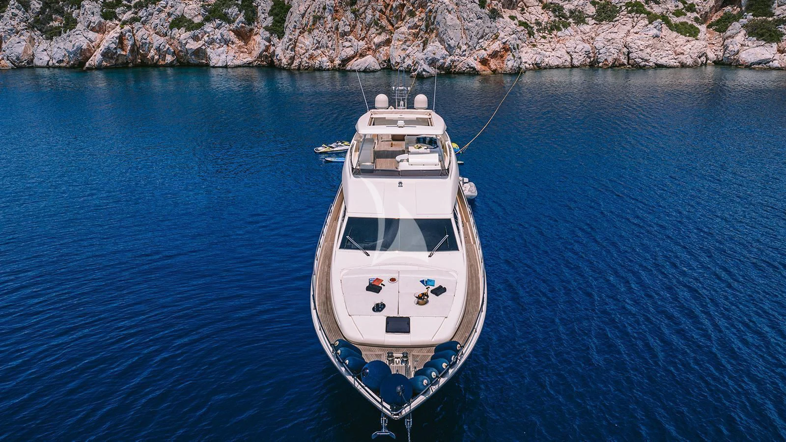 a boat in the water aboard MAYBE NOT Yacht for Sale