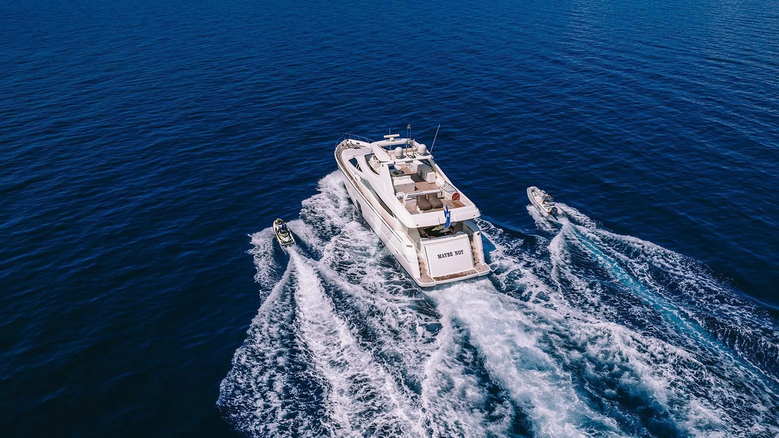 a ship in the water aboard MAYBE NOT Yacht for Sale