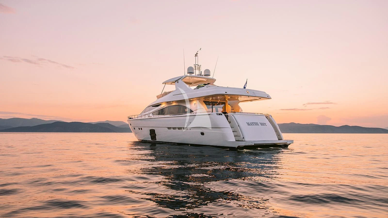 a boat in the water aboard MAYBE NOT Yacht for Sale