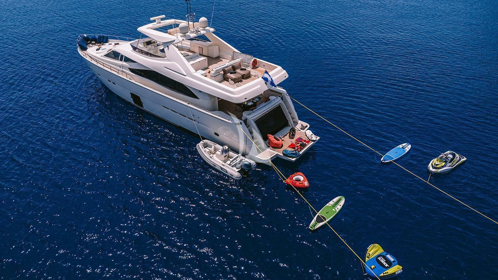 a boat on the water aboard MAYBE NOT Yacht for Sale