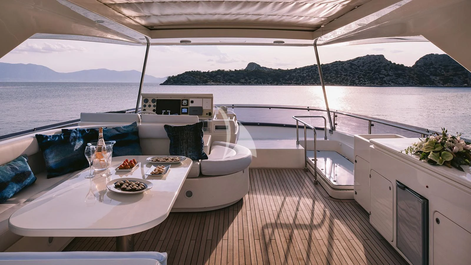 a boat on the water aboard MAYBE NOT Yacht for Sale