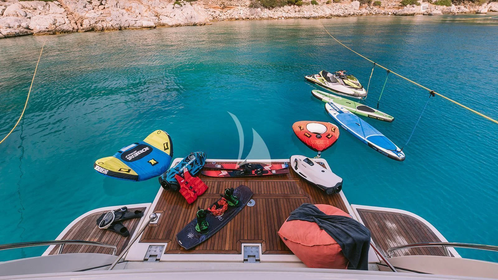 boats on the water aboard MAYBE NOT Yacht for Sale