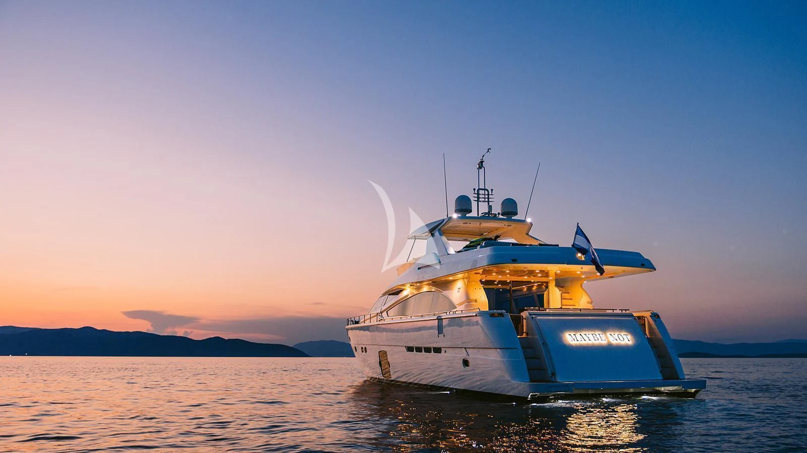 a boat on the water aboard MAYBE NOT Yacht for Sale