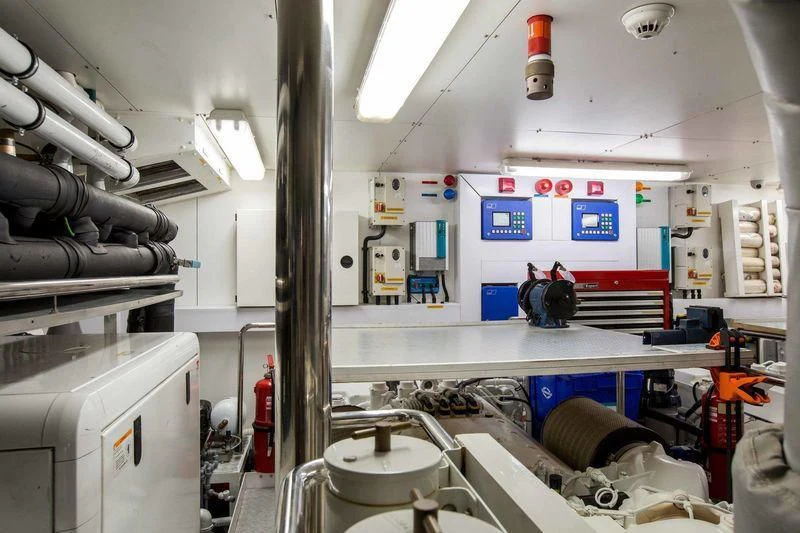 a room with machinery and equipment aboard FRIVOLOUS Yacht for Sale