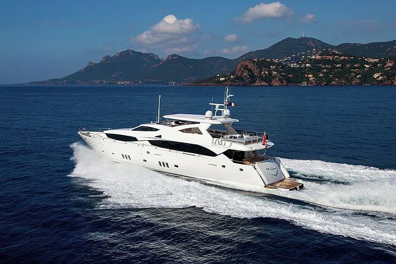 a boat on the water aboard FRIVOLOUS Yacht for Sale