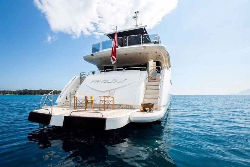 a boat on the water aboard FRIVOLOUS Yacht for Sale
