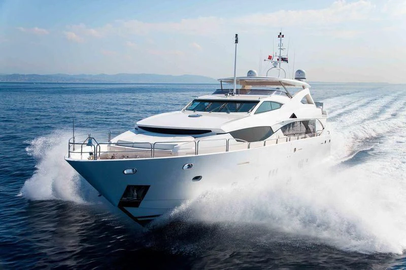 a boat on the water aboard FRIVOLOUS Yacht for Sale