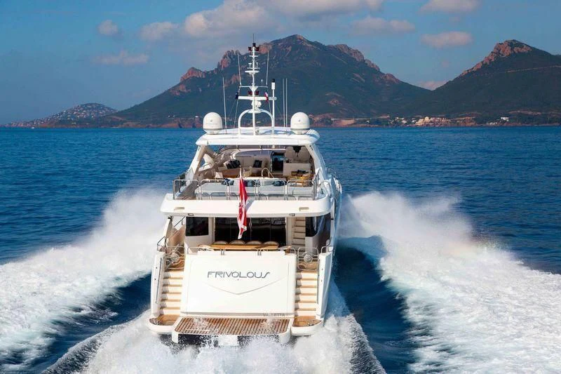 a boat on the water aboard FRIVOLOUS Yacht for Sale