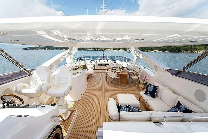 a deck of a boat aboard FRIVOLOUS Yacht for Sale