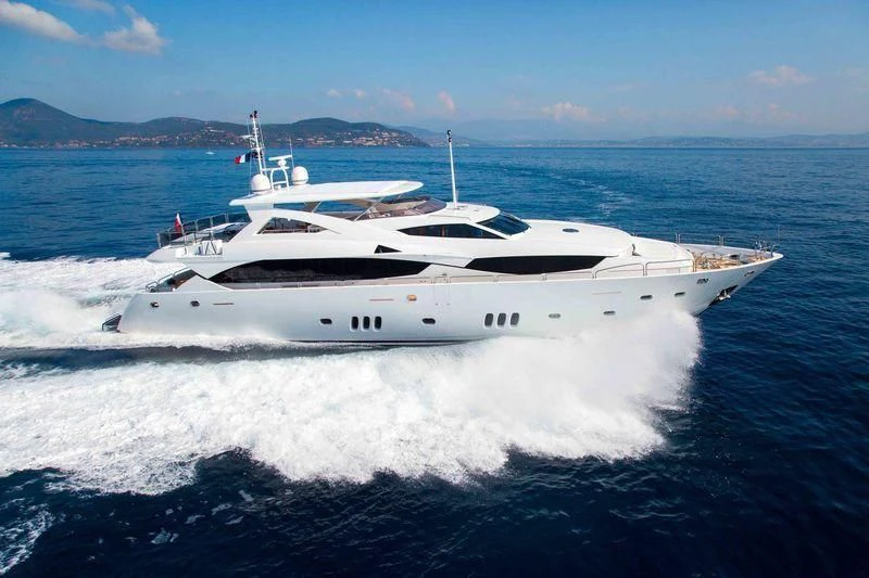 a yacht on the water aboard FRIVOLOUS Yacht for Sale