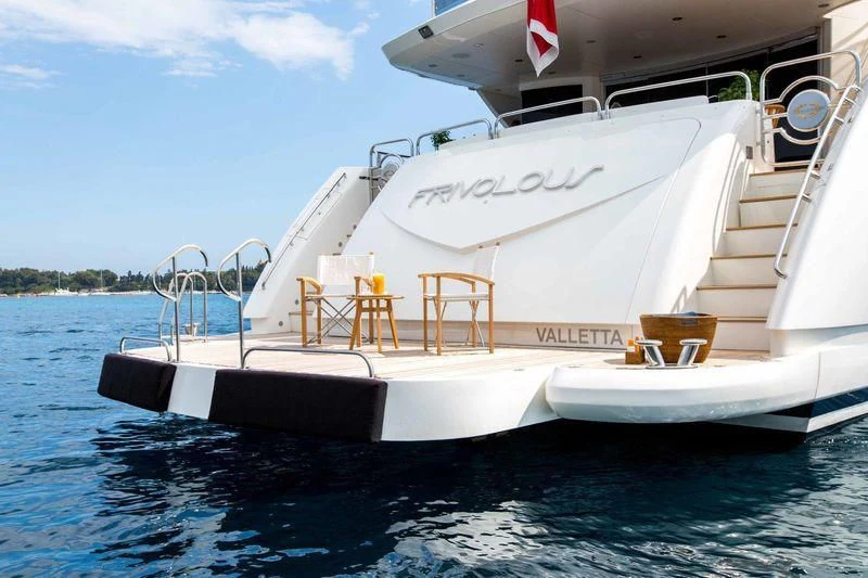 a boat on the water aboard FRIVOLOUS Yacht for Sale