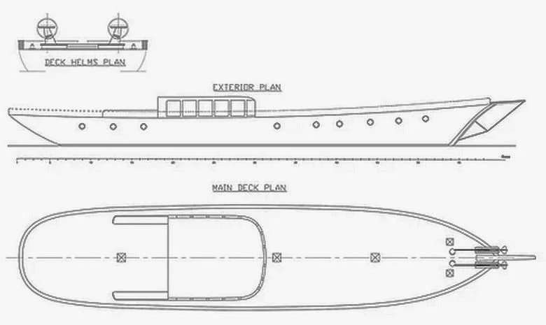 diagram, engineering drawing aboard TUYIKA S Yacht for Sale