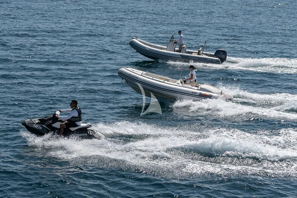 a group of people in a boat aboard ELENA NUEVE Yacht for Charter