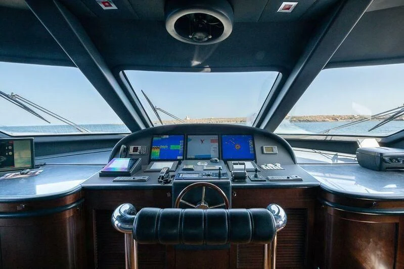 the inside of a vehicle aboard ELENA NUEVE Yacht for Charter