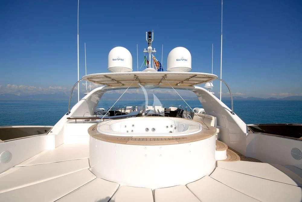 a white yacht on the water aboard ELENA NUEVE Yacht for Charter