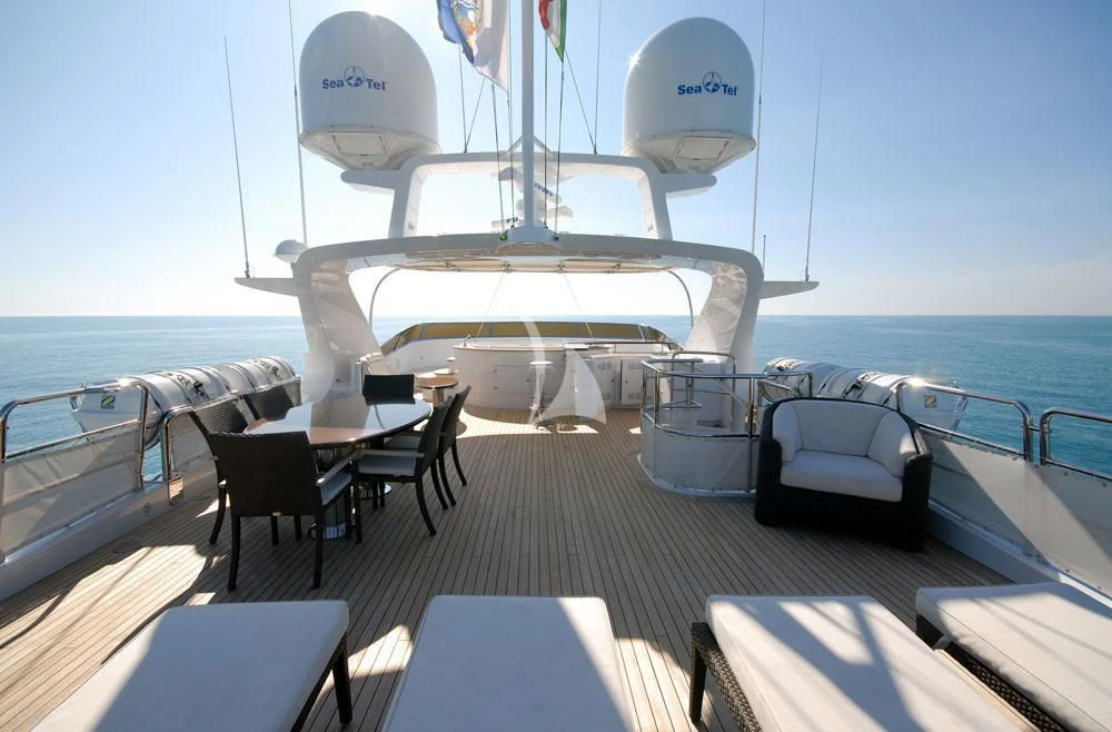 a boat on a deck aboard ELENA NUEVE Yacht for Charter