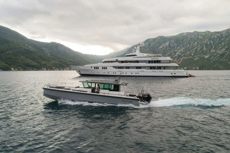 a boat on the water aboard TRIDENT Yacht for Charter