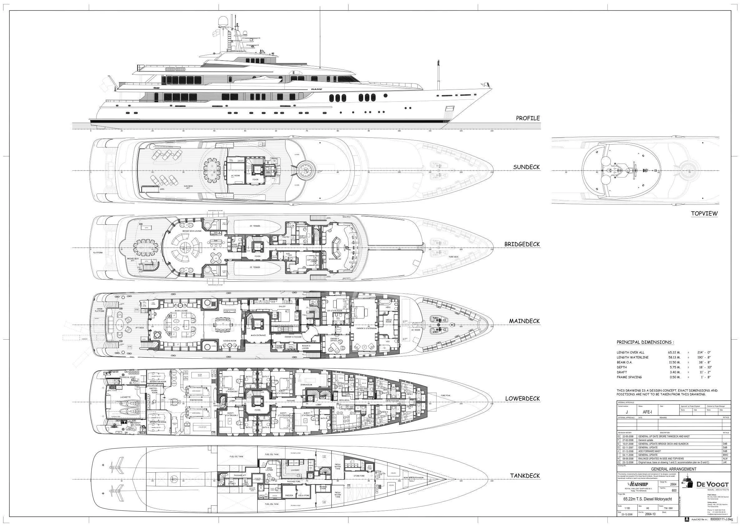 diagram aboard TRIDENT Yacht for Charter