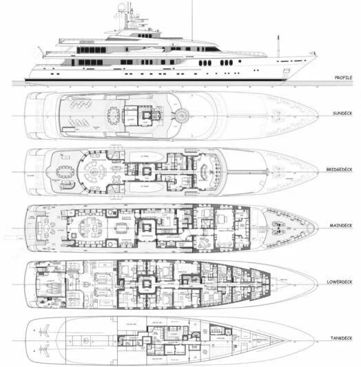 diagram aboard TRIDENT Yacht for Charter