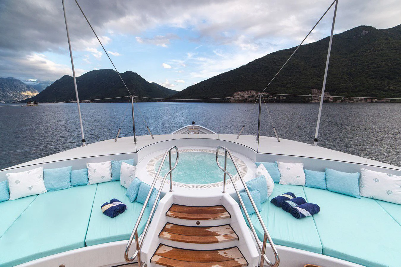 a boat on the water aboard TRIDENT Yacht for Charter