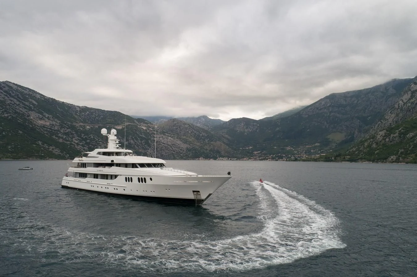 a boat on the water aboard TRIDENT Yacht for Charter