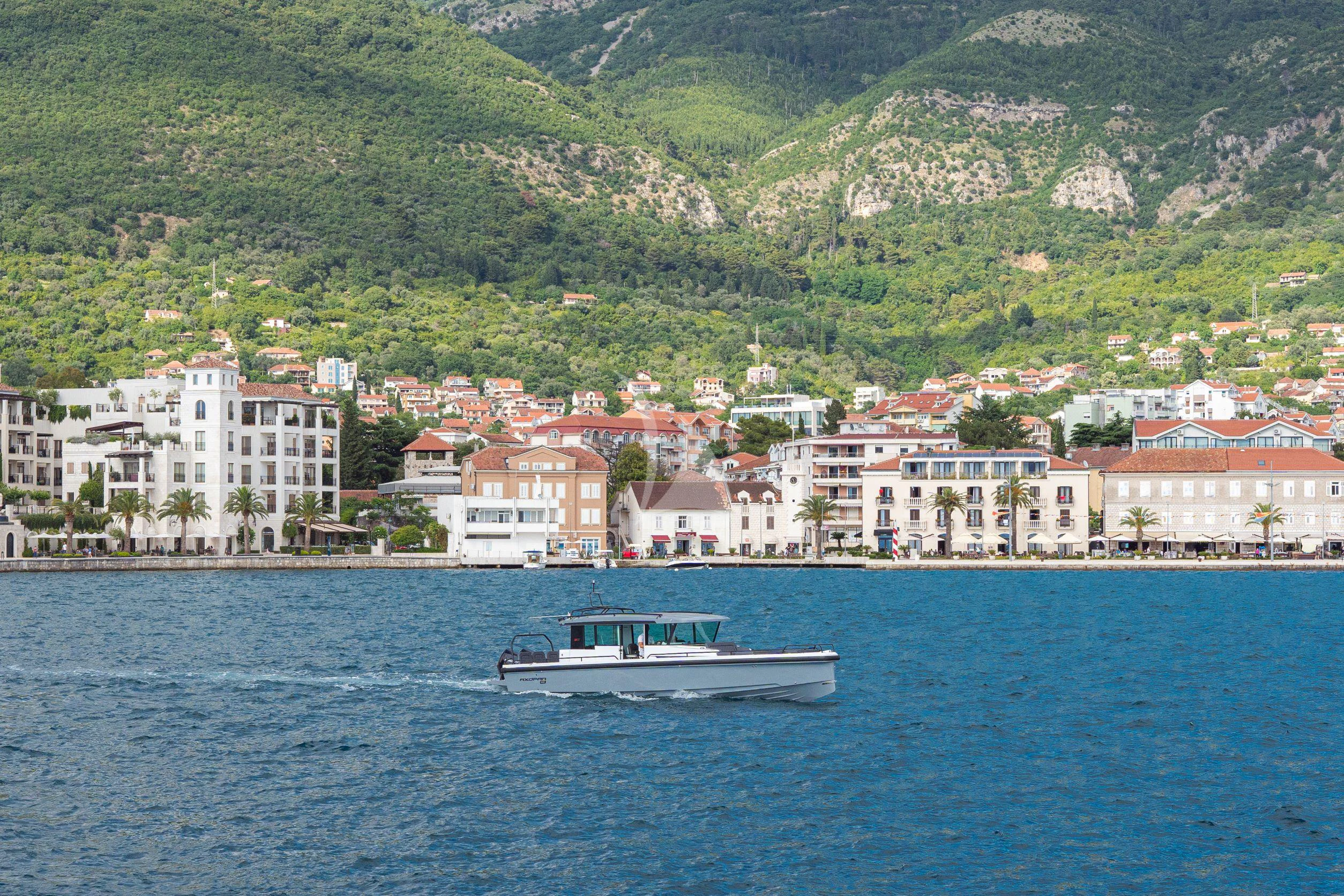 a boat on the water aboard TRIDENT Yacht for Charter