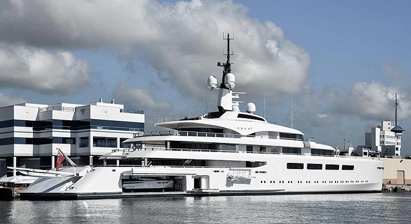 a large white ship with smoke coming out of it aboard VAVA II Yacht for Sale