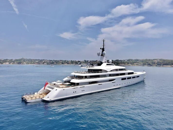 a white yacht in the water aboard VAVA II Yacht for Sale