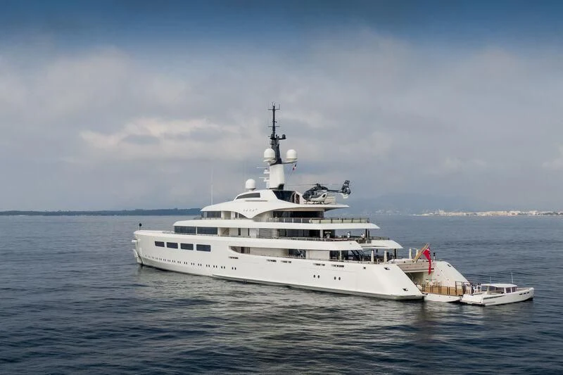 a white boat in the water aboard VAVA II Yacht for Sale