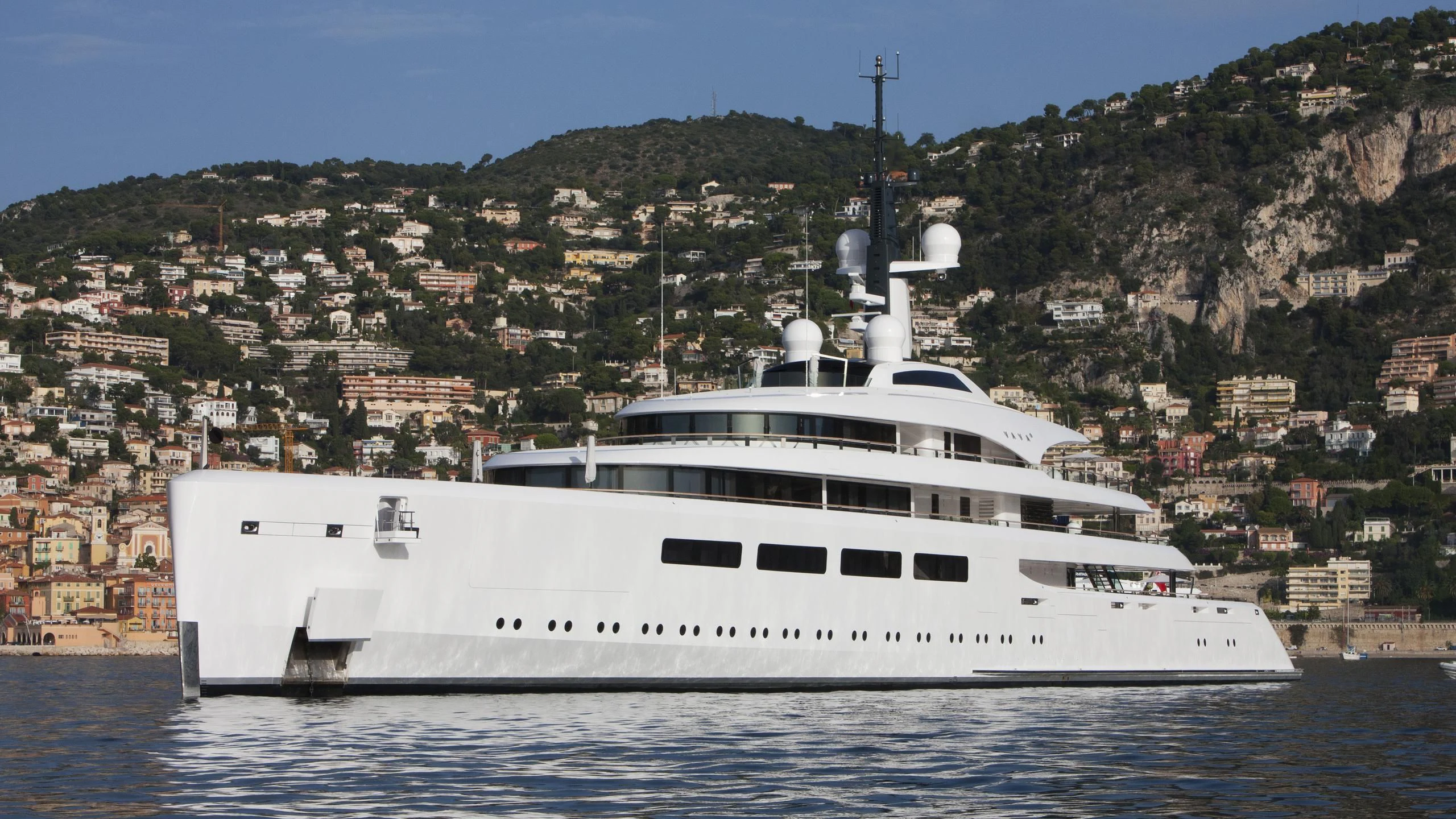a white yacht in the water aboard VAVA II Yacht for Sale
