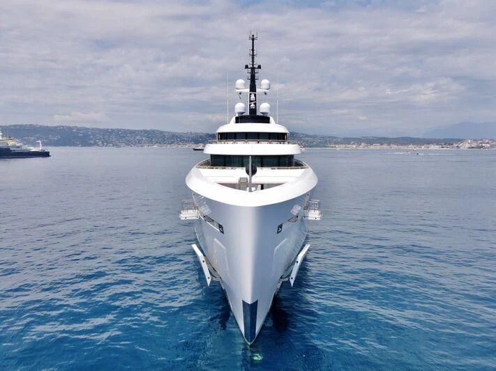 a white boat in the water aboard VAVA II Yacht for Sale