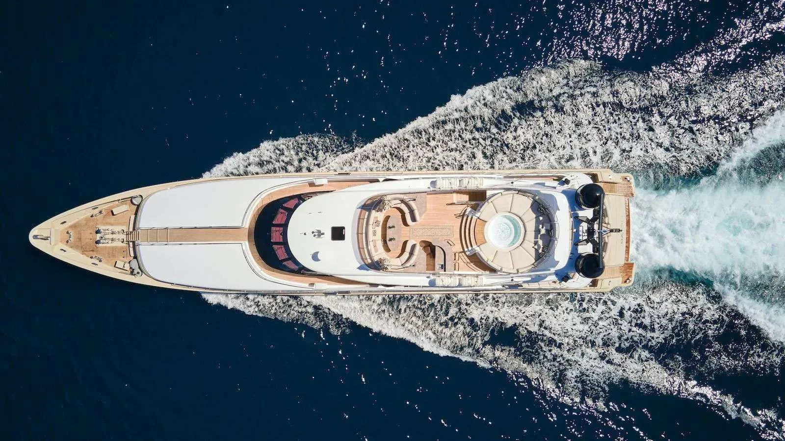 a space ship in the water aboard PROMETHEUS I Yacht for Charter