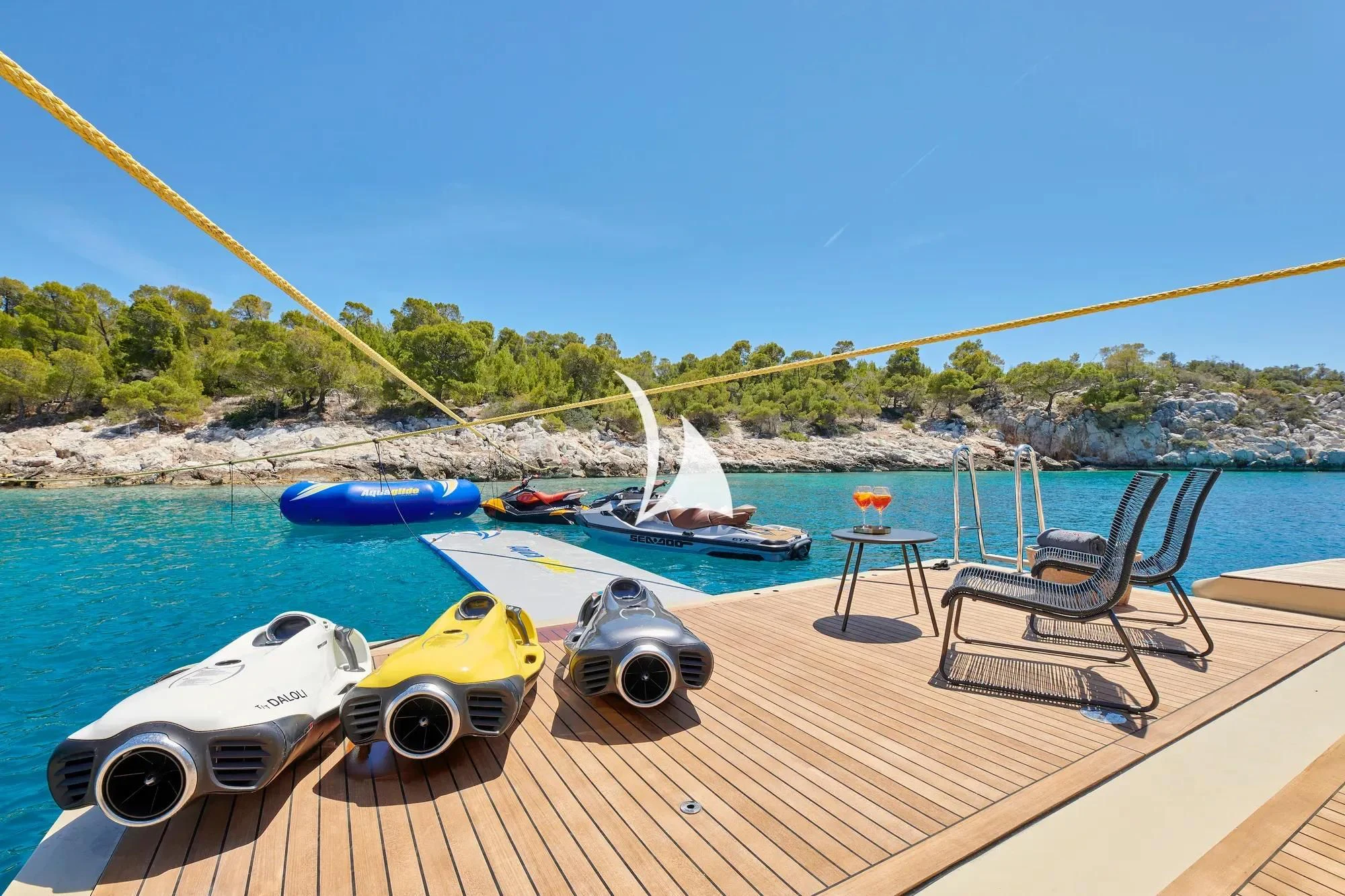 a boat on the water aboard PROMETHEUS I Yacht for Charter