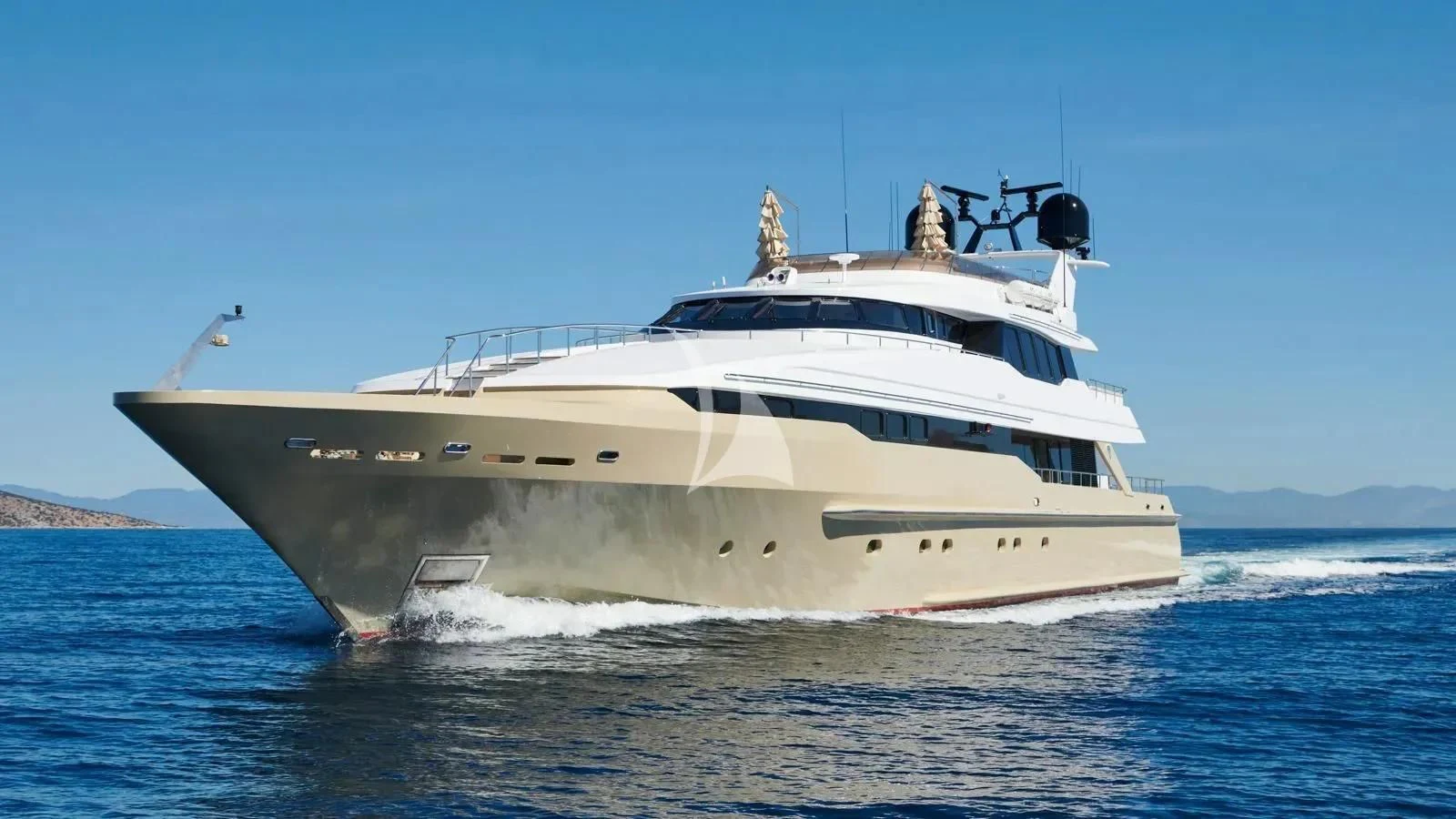 a large white yacht aboard PROMETHEUS I Yacht for Charter