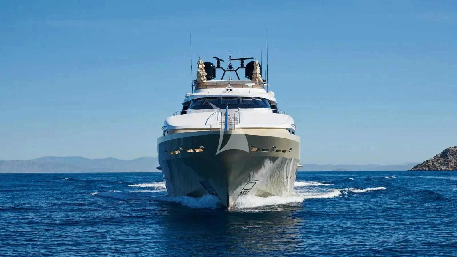 a boat in the water aboard PROMETHEUS I Yacht for Charter