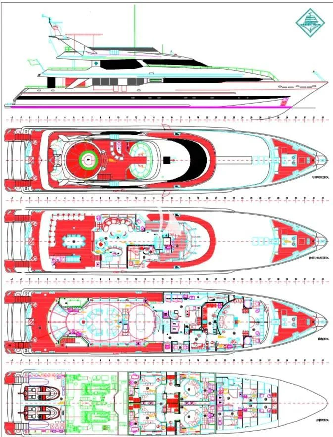 diagram aboard PROMETHEUS I Yacht for Charter