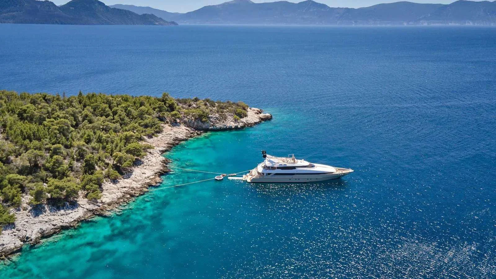 a boat sailing on the sea aboard PROMETHEUS I Yacht for Charter