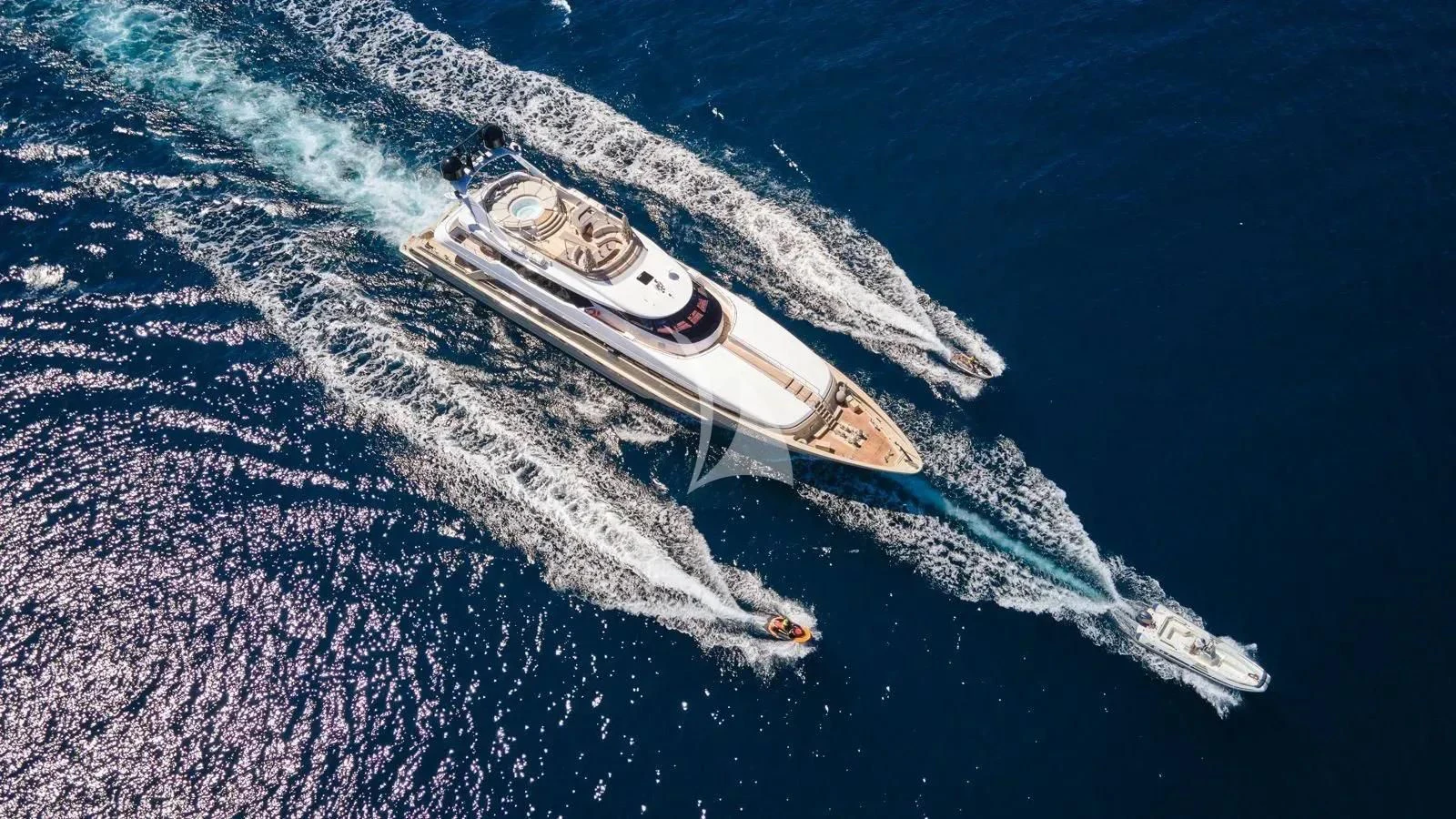 a satellite in space aboard PROMETHEUS I Yacht for Charter