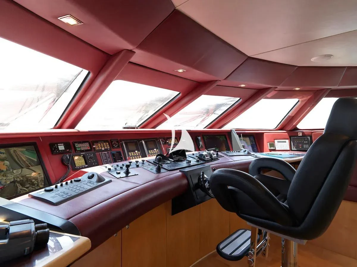 the inside of a vehicle aboard PROMETHEUS I Yacht for Charter