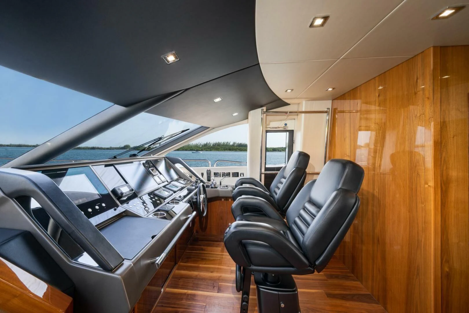 inside of a car aboard EBRA Yacht for Sale